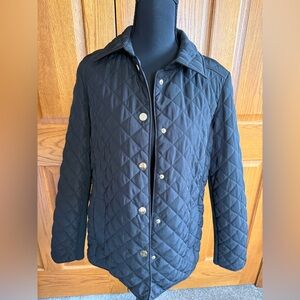 Jones NY’s lightweight quilted black jacket is available in a small size.